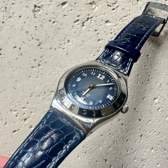 Swatch vintage Irony SUNDOWN SOLID stainless steel unisex watch with two bands - Picture 6 of 7